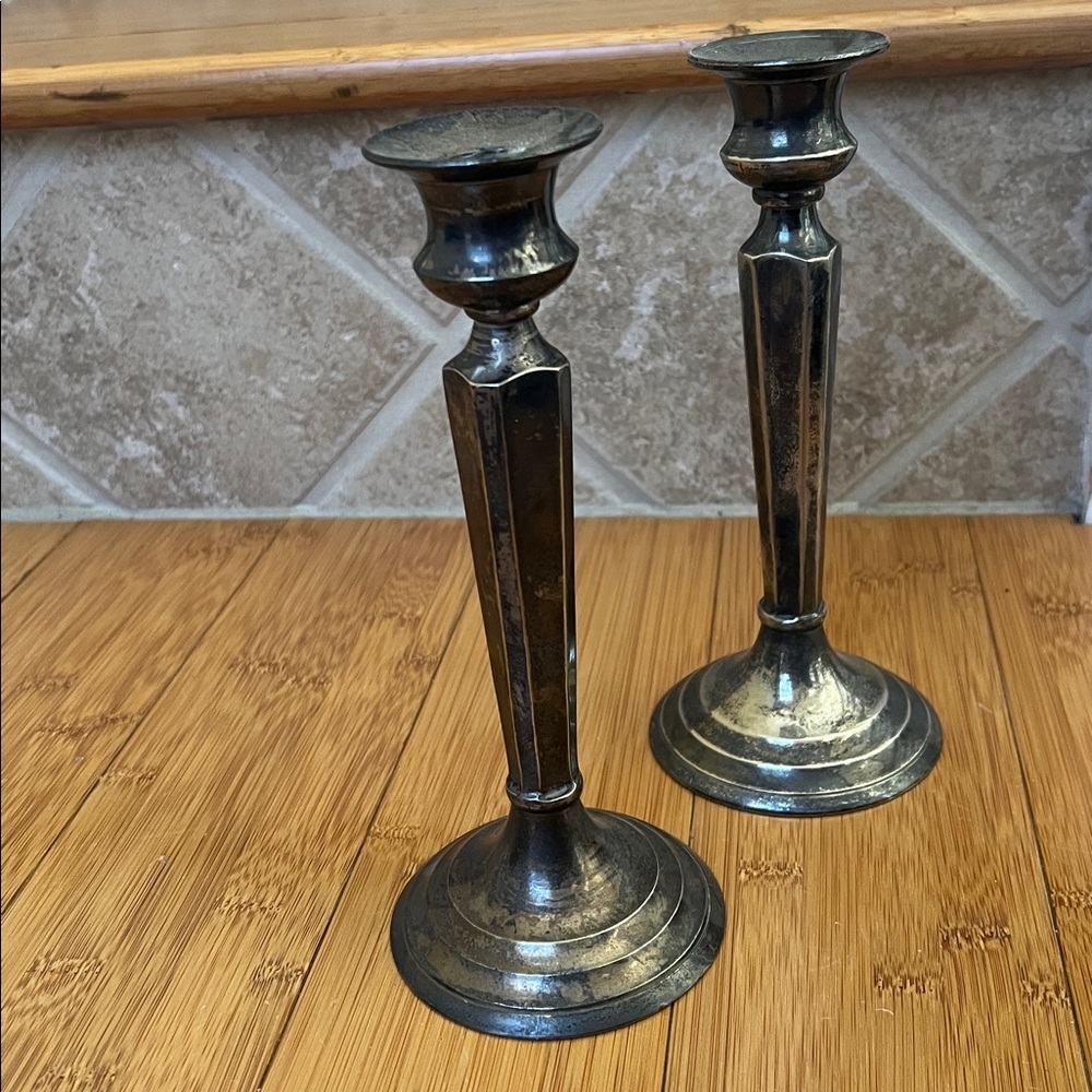 PREOWNED RESTORATION HARDWARE SILVER CANDLE STICK HOLDERS - Picture 5 of 5